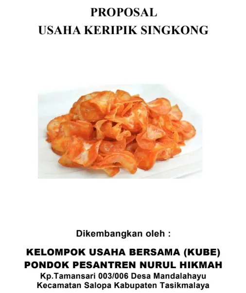 Contoh Proposal Usaha Keripik Singkong