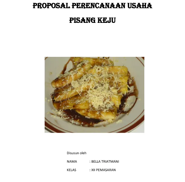 Contoh Proposal Usaha Makanan Ringan Pisang Keju