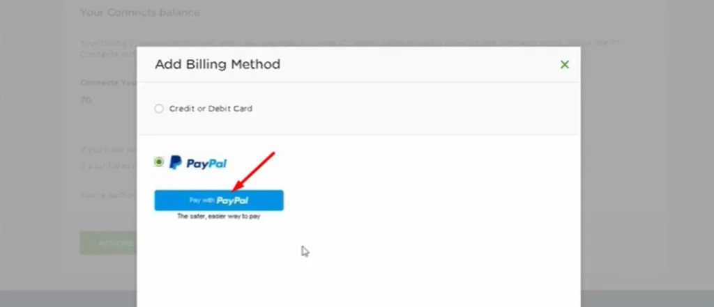 PayPal Untuk Beli Connect di Upwork